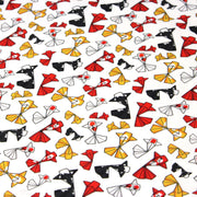 Tissu cotonnade motif japonais poissons koï origami rouge jaune et noir - OEKO - TEX - TissusPapi.com