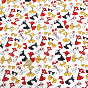 Tissu cotonnade motif japonais poissons koï origami rouge jaune et noir - OEKO - TEX - TissusPapi.com
