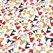 Tissu cotonnade motif japonais poissons koï origami rouge jaune et noir - OEKO - TEX - TissusPapi.com