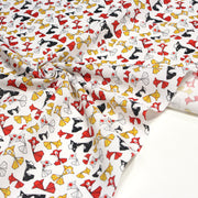Tissu cotonnade motif japonais poissons koï origami rouge jaune et noir - OEKO - TEX - TissusPapi.com