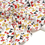Tissu cotonnade motif japonais poissons koï origami rouge jaune et noir - OEKO - TEX - TissusPapi.com
