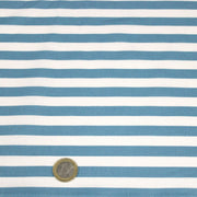 Tissu cotonnade rayée 1cm : trois couleurs au choix : Bleu / Vert sauge / Ocre - STANDARD 100 OEKO-TEX - TissusPapi.com