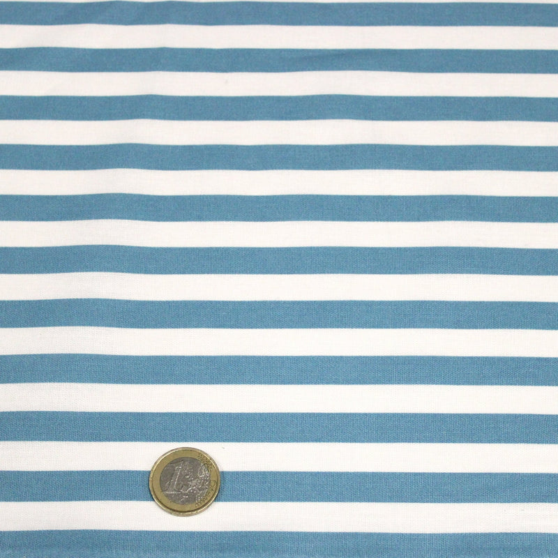 Tissu cotonnade rayée 1cm : trois couleurs au choix : Bleu / Vert sauge / Ocre - STANDARD 100 OEKO-TEX - TissusPapi.com