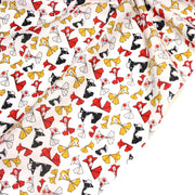 Tissu cotonnade motif japonais poissons koï origami rouge jaune et noir - OEKO - TEX - TissusPapi.com