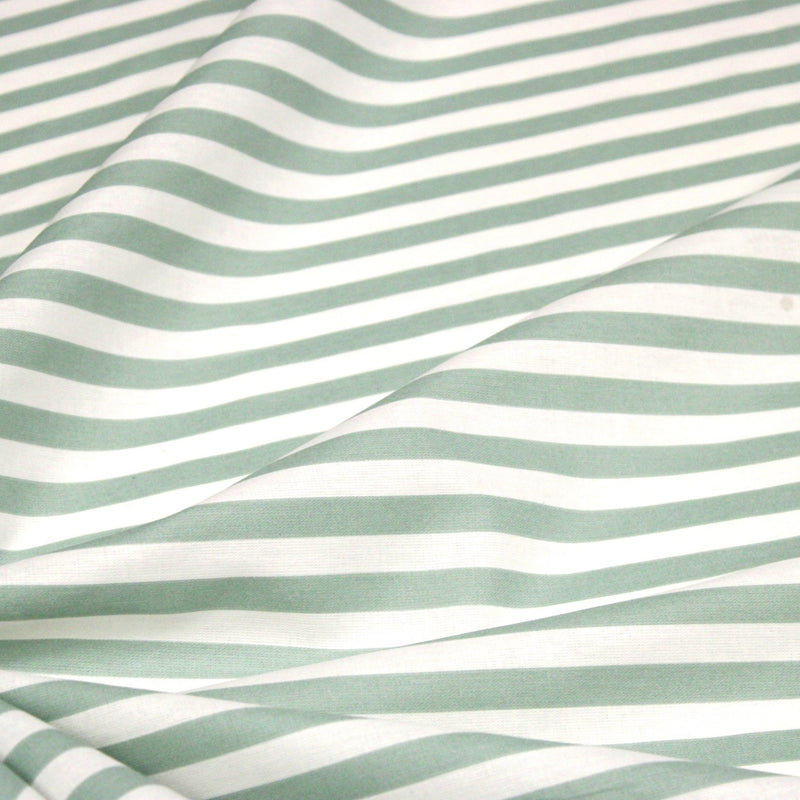 Tissu cotonnade rayée 1cm : trois couleurs au choix : Bleu / Vert sauge / Ocre - STANDARD 100 OEKO-TEX - TissusPapi.com