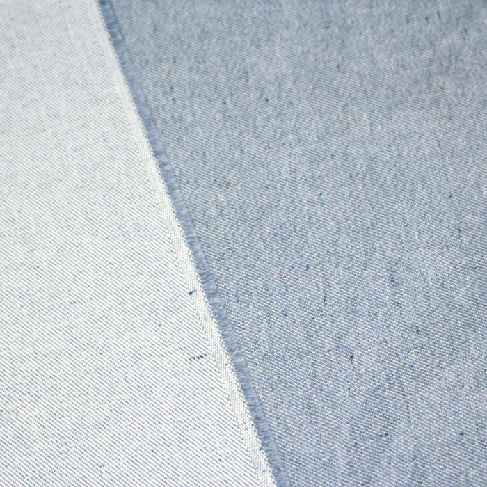 Tissu denim jean toile sergé bleu gris coton bio et coton recyclé