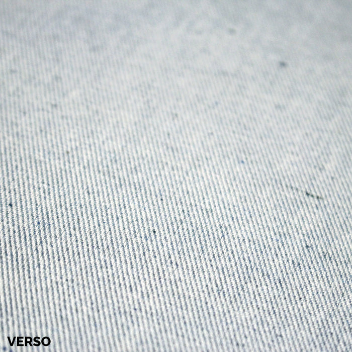 Tissu denim jean toile sergé bleu gris coton bio et coton recyclé