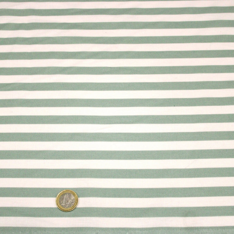 Tissu cotonnade rayée 1cm : trois couleurs au choix : Bleu / Vert sauge / Ocre - STANDARD 100 OEKO-TEX - TissusPapi.com