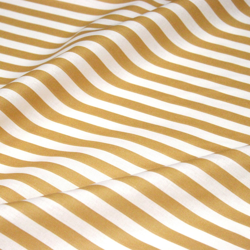 Tissu cotonnade rayée 1cm : trois couleurs au choix : Bleu / Vert sauge / Ocre - STANDARD 100 OEKO-TEX - TissusPapi.com