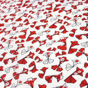 Tissu cotonnade motif japonais poissons koï origami rouge - OEKO - TEX - TissusPapi.com