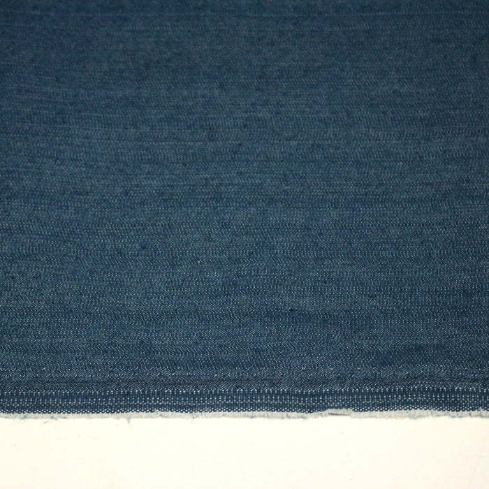 Tissu denim jean élasthanne toile sergé fin bleu canard