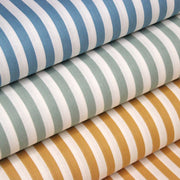 Tissu cotonnade rayée 1cm : trois couleurs au choix : Bleu / Vert sauge / Ocre - STANDARD 100 OEKO-TEX - TissusPapi.com