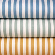 Tissu cotonnade rayée 1cm : trois couleurs au choix : Bleu / Vert sauge / Ocre - STANDARD 100 OEKO-TEX - TissusPapi.com