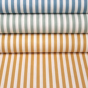 Tissu cotonnade rayée 1cm : trois couleurs au choix : Bleu / Vert sauge / Ocre - STANDARD 100 OEKO-TEX - TissusPapi.com