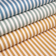 Tissu cotonnade rayée 1cm : trois couleurs au choix : Bleu / Vert sauge / Ocre - STANDARD 100 OEKO-TEX - TissusPapi.com
