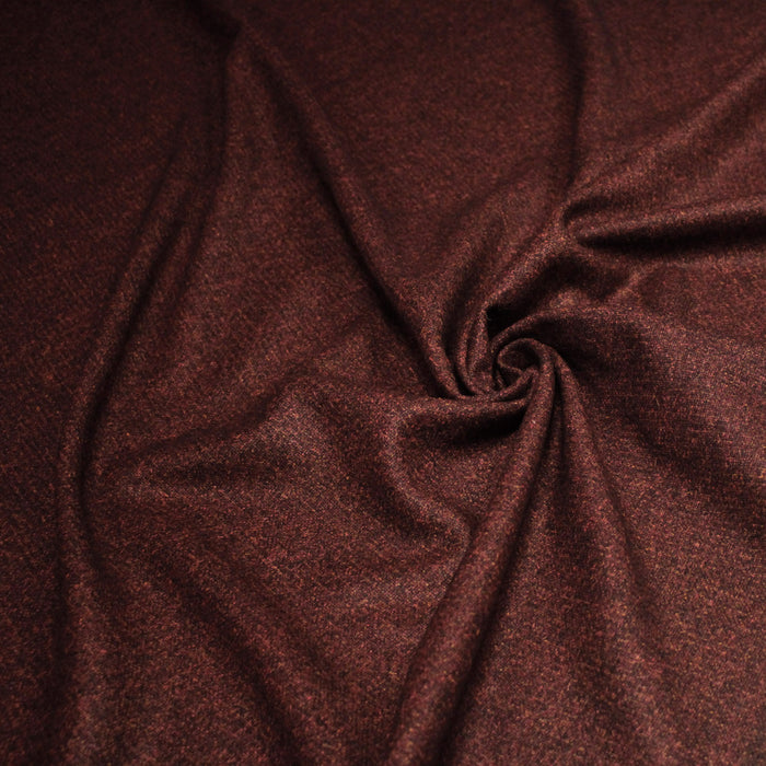 Tissu lainage tweed rouge orange faux - uni - Fabrication française - TissusPapi.com