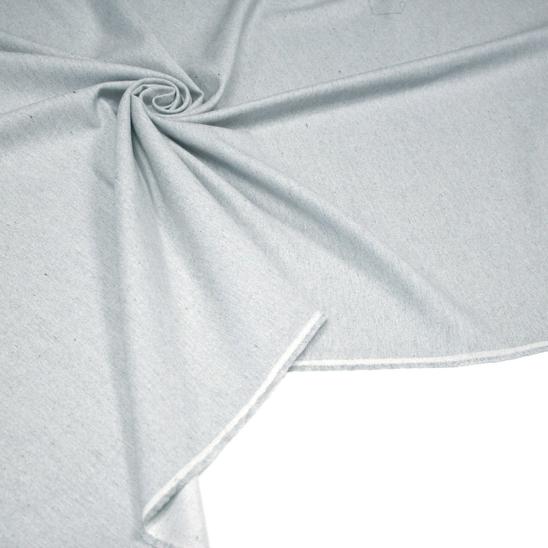 Tissu DENIM toile sergé gris blanc coton bio et coton recyclé - TissusPapi.com