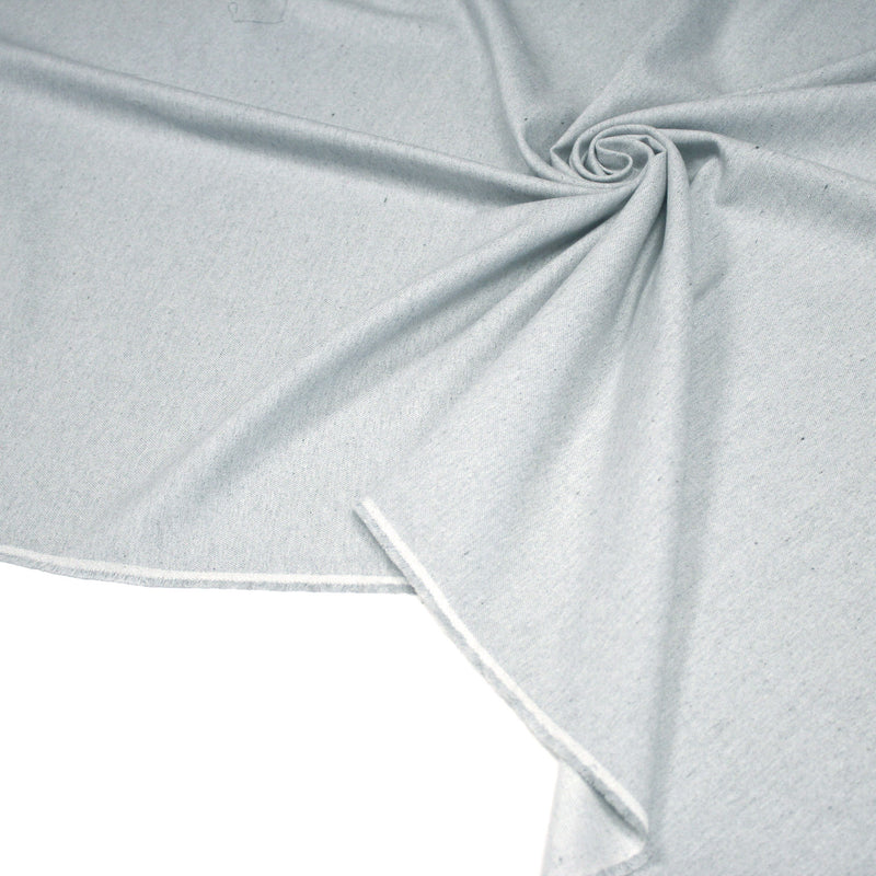 Tissu DENIM toile sergé gris blanc coton bio et coton recyclé - TissusPapi.com