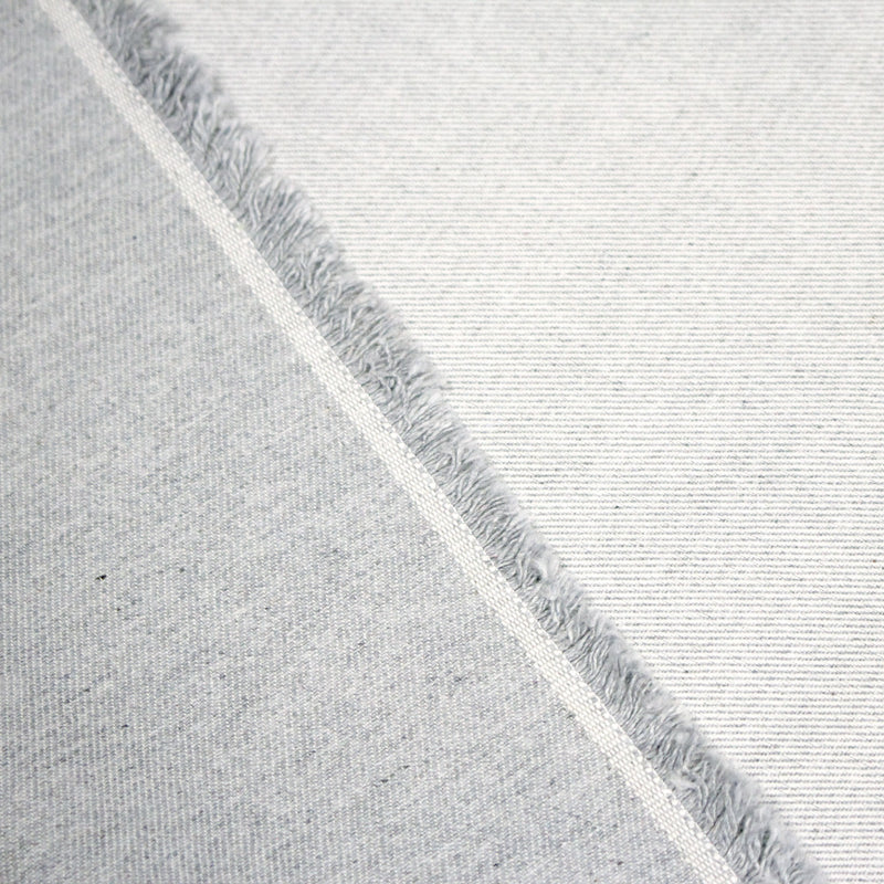 Tissu DENIM toile sergé gris blanc coton bio et coton recyclé - TissusPapi.com