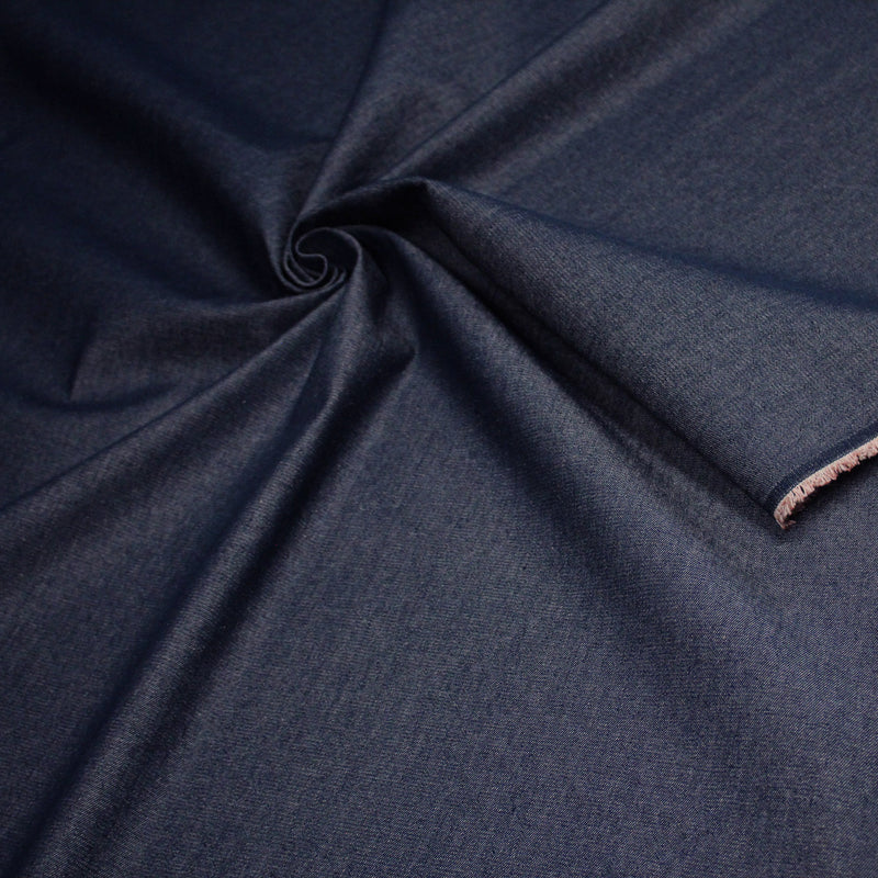 Tissu DENIM toile sergé fin bleu Blue jean - TissusPapi.com