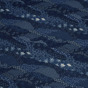 Tissu SHIBUYA, motifs japonais & faux - uni bleu : cotonnade ou gabardine - OEKO - TEX - TissusPapi.com