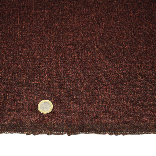 Tissu lainage tweed rouge orange faux - uni - Fabrication française - TissusPapi.com