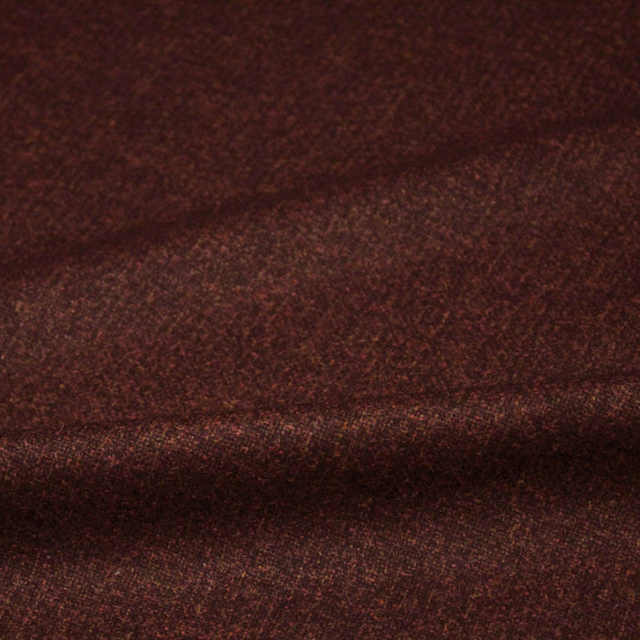 Tissu lainage tweed rouge orange faux - uni - Fabrication française - TissusPapi.com
