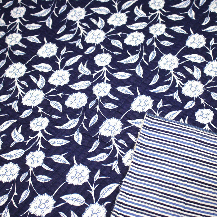 Tissu matelassé coton indien, motif traditionnel floral : nombreuses couleurs et fleuris au choix! - TissusPapi.com