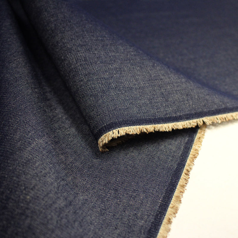 Tissu DENIM toile sergé fin bleu Blue jean - TissusPapi.com