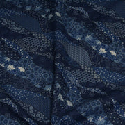 Tissu SHIBUYA, motifs japonais & faux - uni bleu : cotonnade ou gabardine - OEKO - TEX - TissusPapi.com