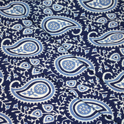 Tissu coton fin imprimé INDIENNES, motif Paisley cachemire bleu, ciel et blanc - TissusPapi.com