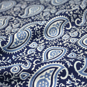 Tissu coton fin imprimé INDIENNES, motif Paisley cachemire bleu, ciel et blanc - TissusPapi.com