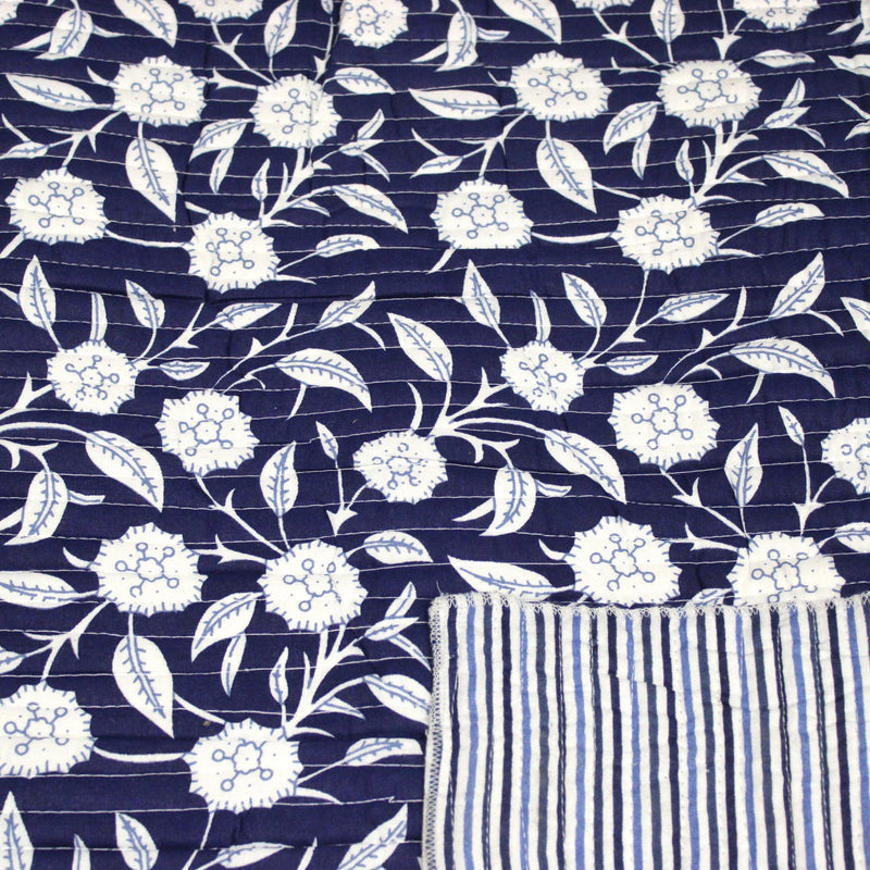 Tissu matelassé coton indien, motif traditionnel floral : nombreuses couleurs et fleuris au choix! - TissusPapi.com