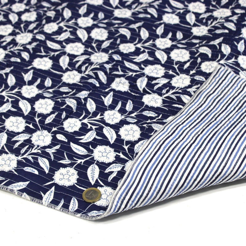 Tissu matelassé coton indien, motif traditionnel floral : nombreuses couleurs et fleuris au choix! - TissusPapi.com