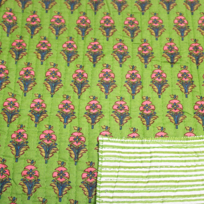 Tissu matelassé coton indien, motif traditionnel floral : nombreuses couleurs et fleuris au choix! - TissusPapi.com