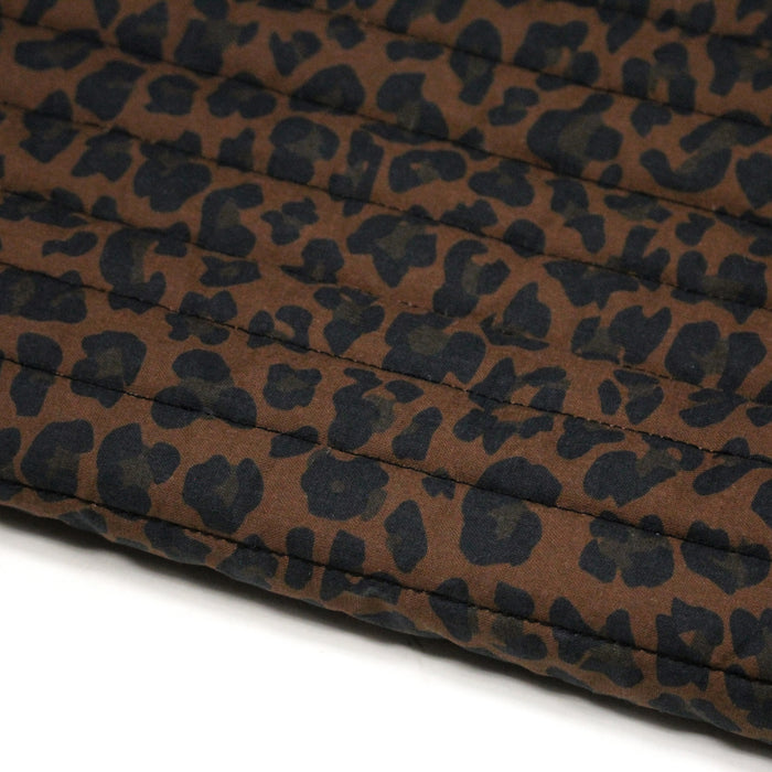 Tissu matelassé LEOPARD : tons marron chocolat - STANDARD 100 OEKO-TEX