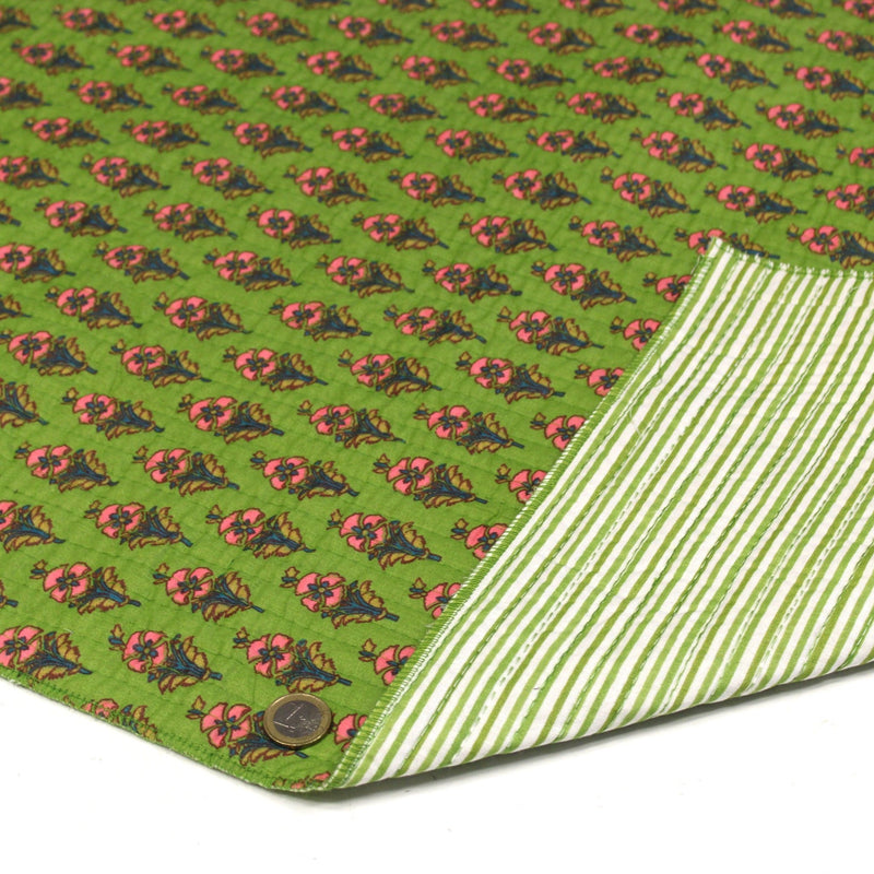 Tissu matelassé coton indien, motif traditionnel floral : nombreuses couleurs et fleuris au choix! - TissusPapi.com