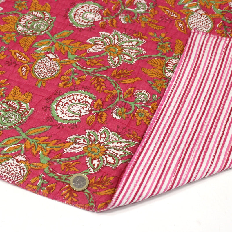 Tissu matelassé coton indien, motif traditionnel floral : nombreuses couleurs et fleuris au choix! - TissusPapi.com