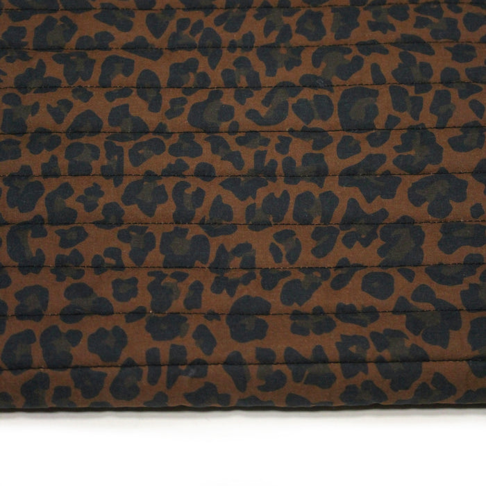 Tissu matelassé LEOPARD : tons marron chocolat - STANDARD 100 OEKO-TEX
