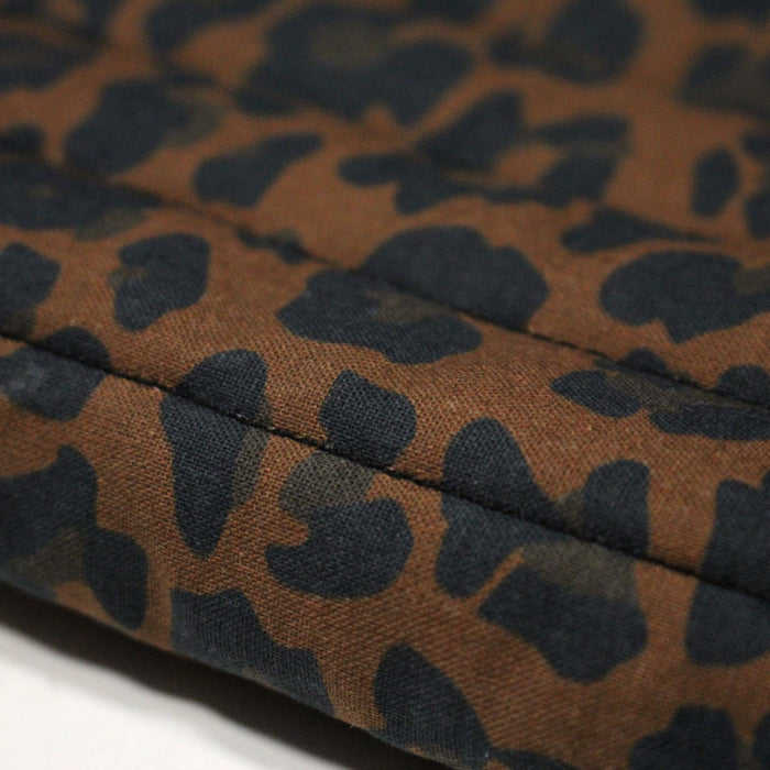 Tissu matelassé LEOPARD : tons marron chocolat - STANDARD 100 OEKO-TEX