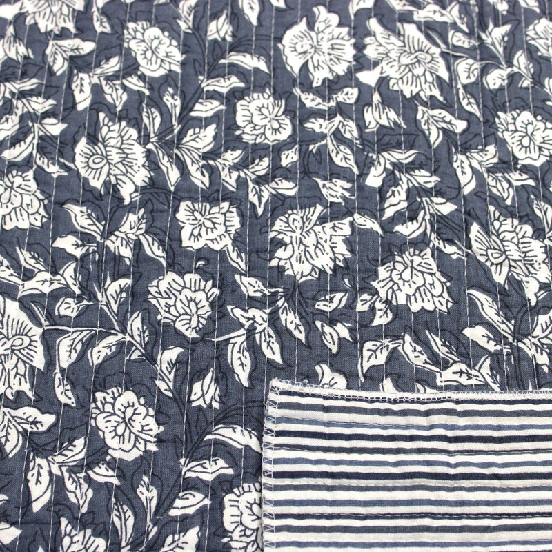 Tissu matelassé coton indien, motif traditionnel floral : nombreuses couleurs et fleuris au choix! - TissusPapi.com