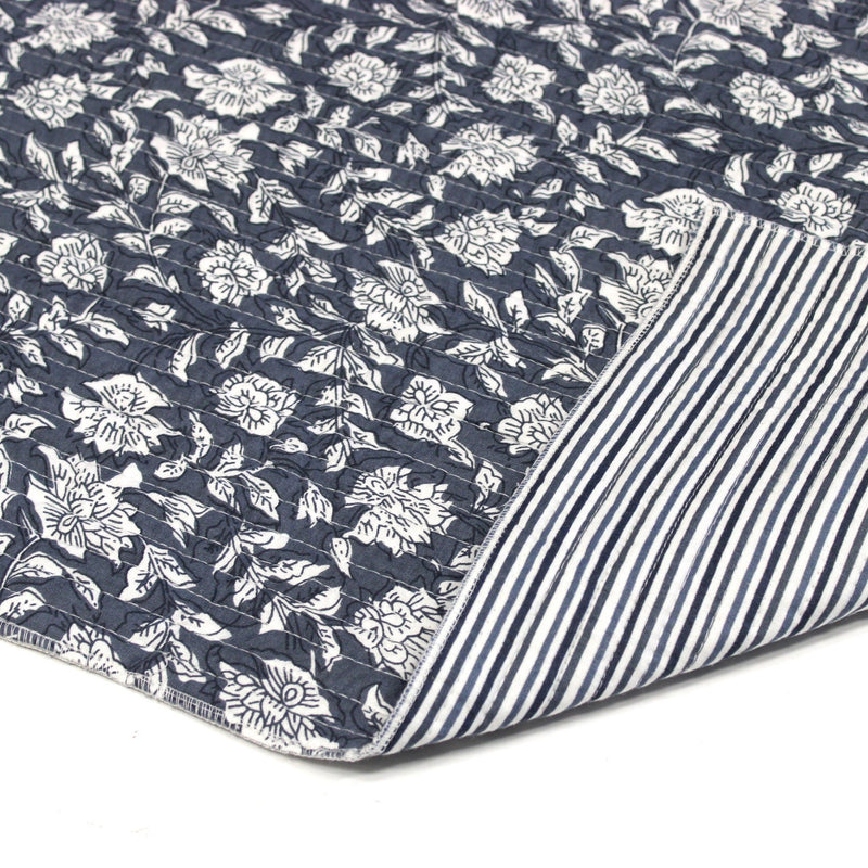 Tissu matelassé coton indien, motif traditionnel floral : nombreuses couleurs et fleuris au choix! - TissusPapi.com