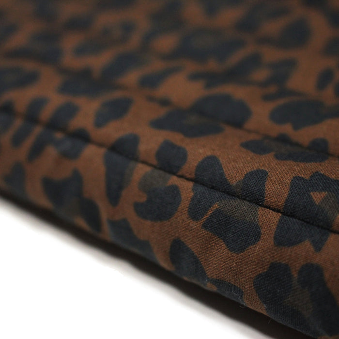 Tissu matelassé LEOPARD : tons marron chocolat - STANDARD 100 OEKO-TEX