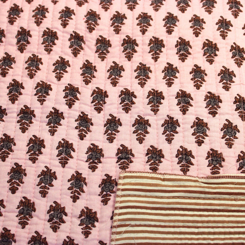 Tissu matelassé coton indien, motif traditionnel floral : nombreuses couleurs et fleuris au choix! - TissusPapi.com