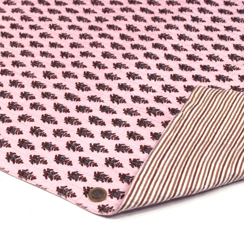 Tissu matelassé coton indien, motif traditionnel floral : nombreuses couleurs et fleuris au choix! - TissusPapi.com