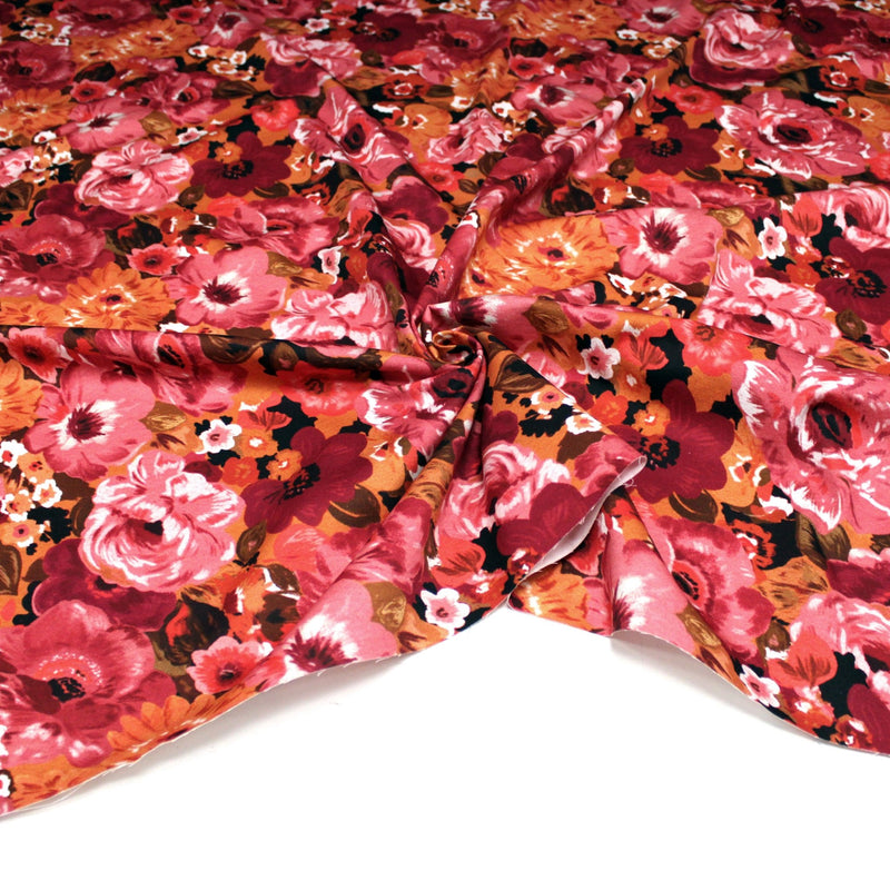 Tissu gabardine coton imprimée fleuri Vintage : tons estivaux ou tons automnaux - OEKO-TEX STANDARD 100 - TissusPapi.com
