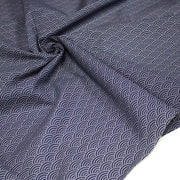 Tissu cotonnade motif japonais SEIGAIHA : écru/bleu et bleu/écru - COLLECTION JAPON INDIGO - TissusPapi.com