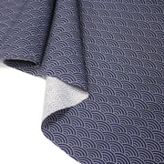 Tissu cotonnade motif japonais SEIGAIHA : écru/bleu et bleu/écru - COLLECTION JAPON INDIGO - TissusPapi.com