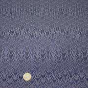 Tissu cotonnade motif japonais SEIGAIHA : écru/bleu et bleu/écru - COLLECTION JAPON INDIGO - TissusPapi.com