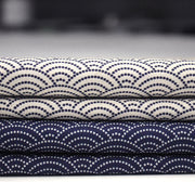 Tissu cotonnade motif japonais SEIGAIHA : écru/bleu et bleu/écru - COLLECTION JAPON INDIGO - TissusPapi.com